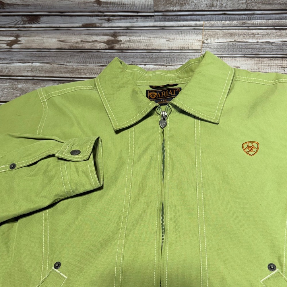 Ariat Women's Green Full Zip Jacket Size Large Logo See Pics